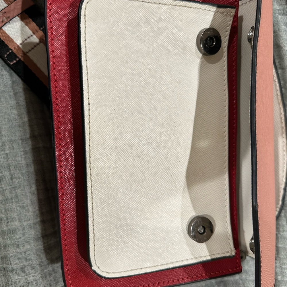 Botkier Cobbler colorblock Crossbody Bag in Bold Red white and Light Pink - Picture 6 of 16
